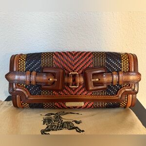 Burberry Multicolor Woven Leather Clutch